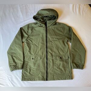 Old Navy Youth L military green coat hooded Zip up lined XL 14 16 minimalist